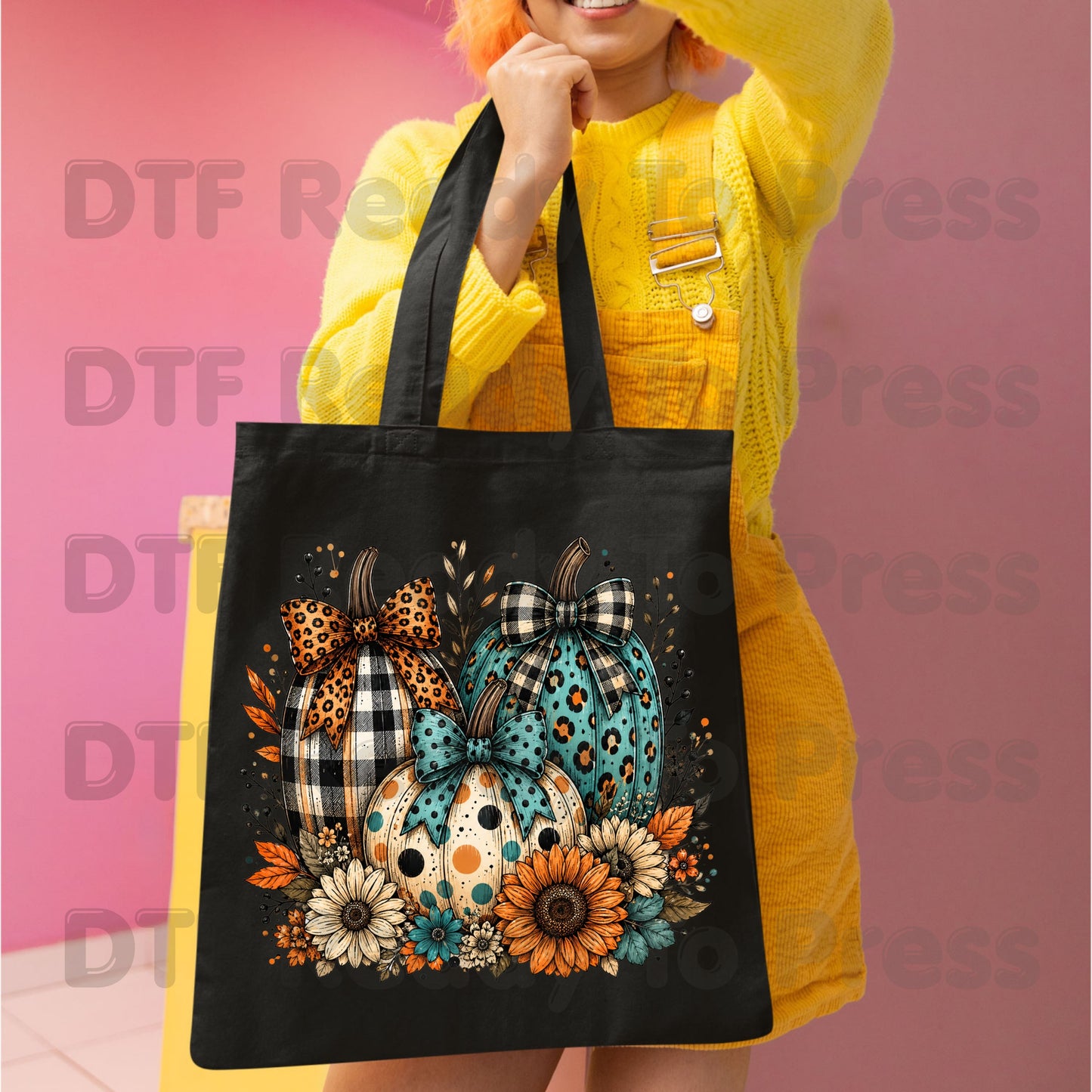 Fall DTF Transfers, Leopard Plaid Pumpkins Teal Orange Floral Thanksgiving Ready to Press