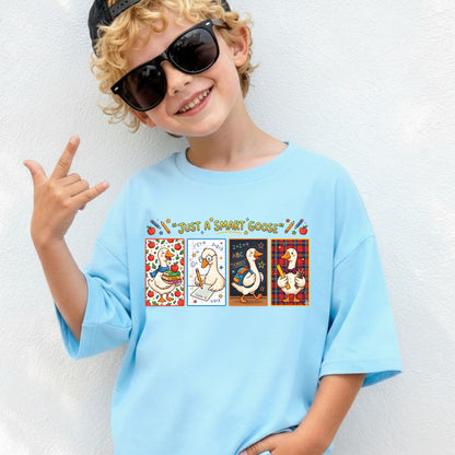 Just a Smart Goose Back to School Shirt Teacher Welcome Back School Tees Kids Back to School Funny Shirts