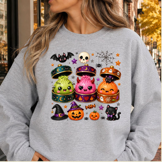 Cute Halloween Dumplings KawaiiT-Shirt, Monster Spooky Season Graphic Tee