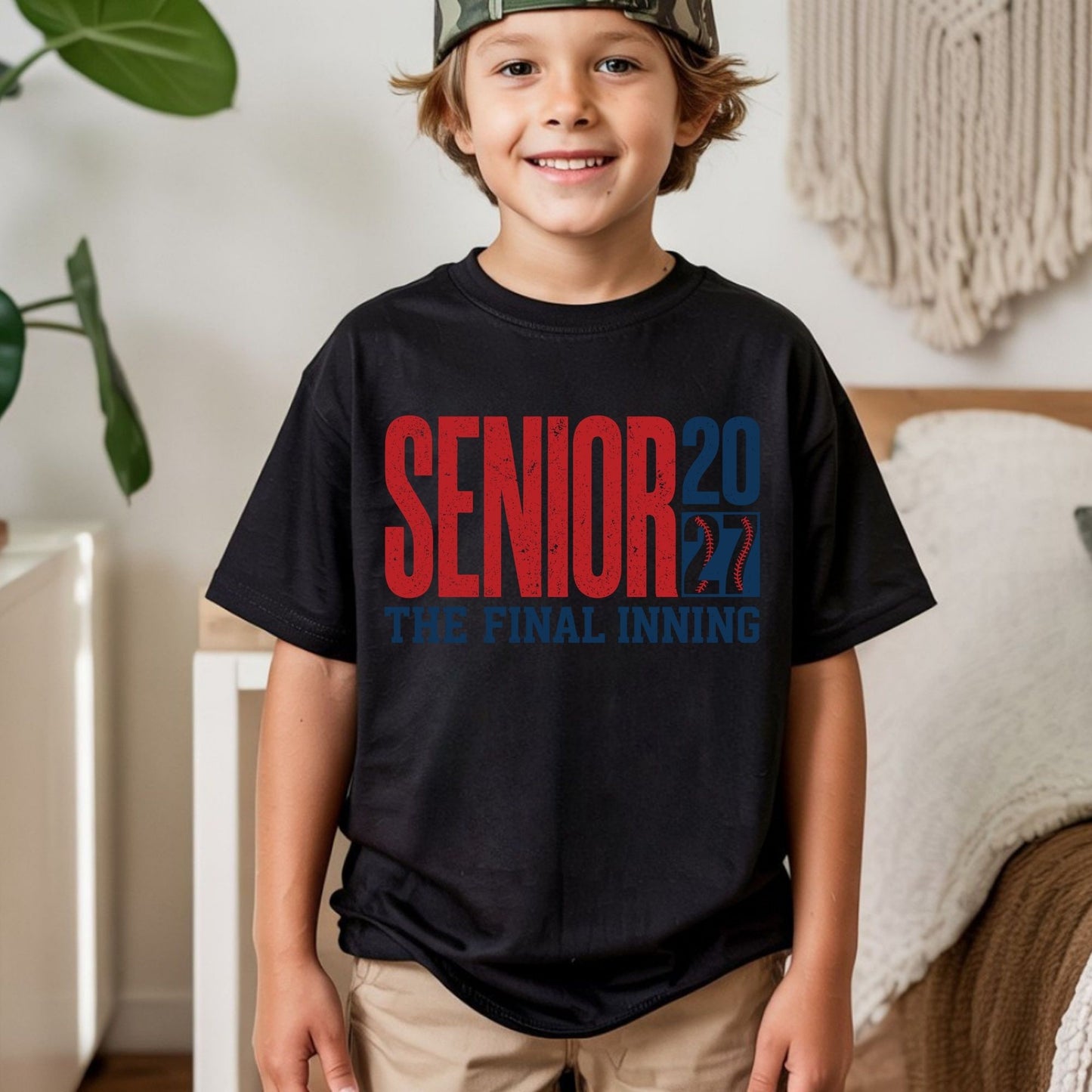 Senior 2027 The Final Inning DTF Transfer Ready to Press Sports Heat Transfer for Shirts Baseball Distressed Red Blue Tee