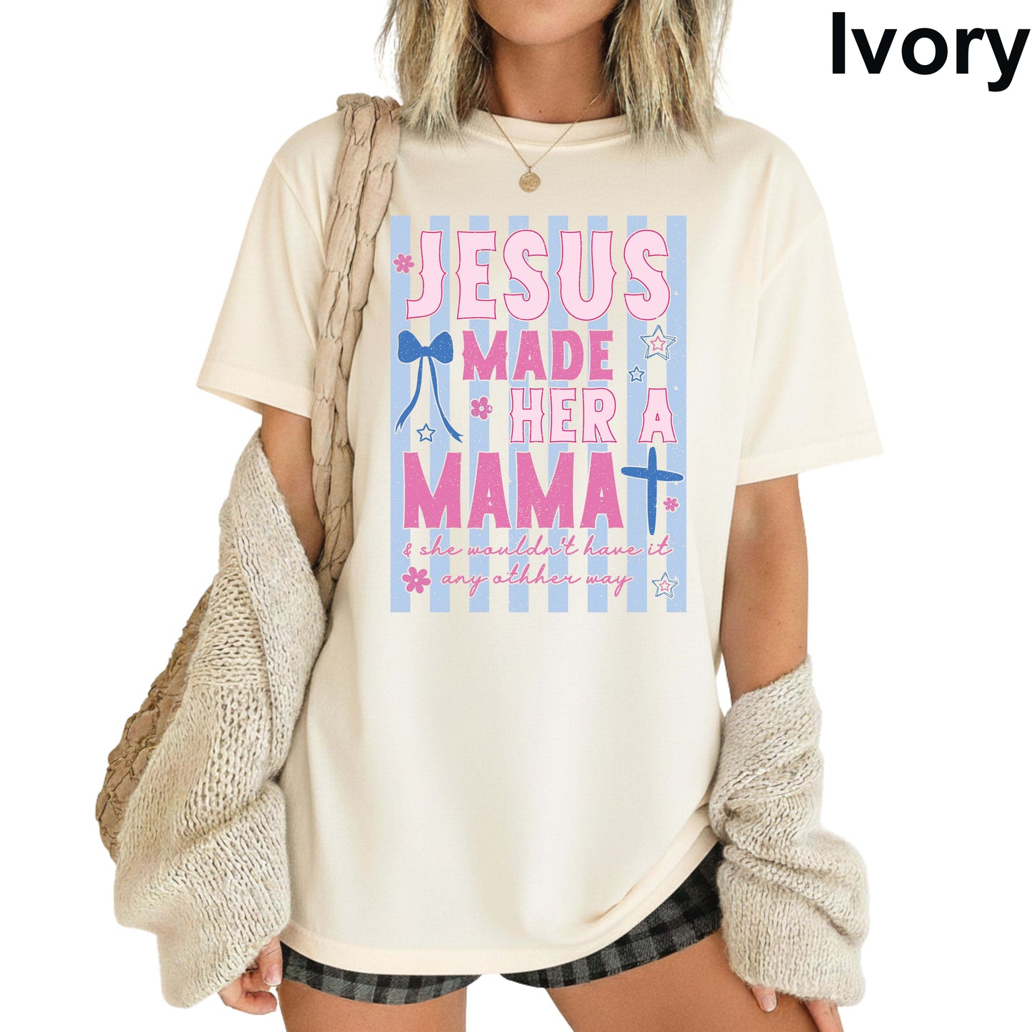 Jesus Lover Comfort Colors T Shirt Christian Apparel Religious Tees Jesus made Her Mama Big Jesus Fan Make Heaven Crowded Love Like Jesus