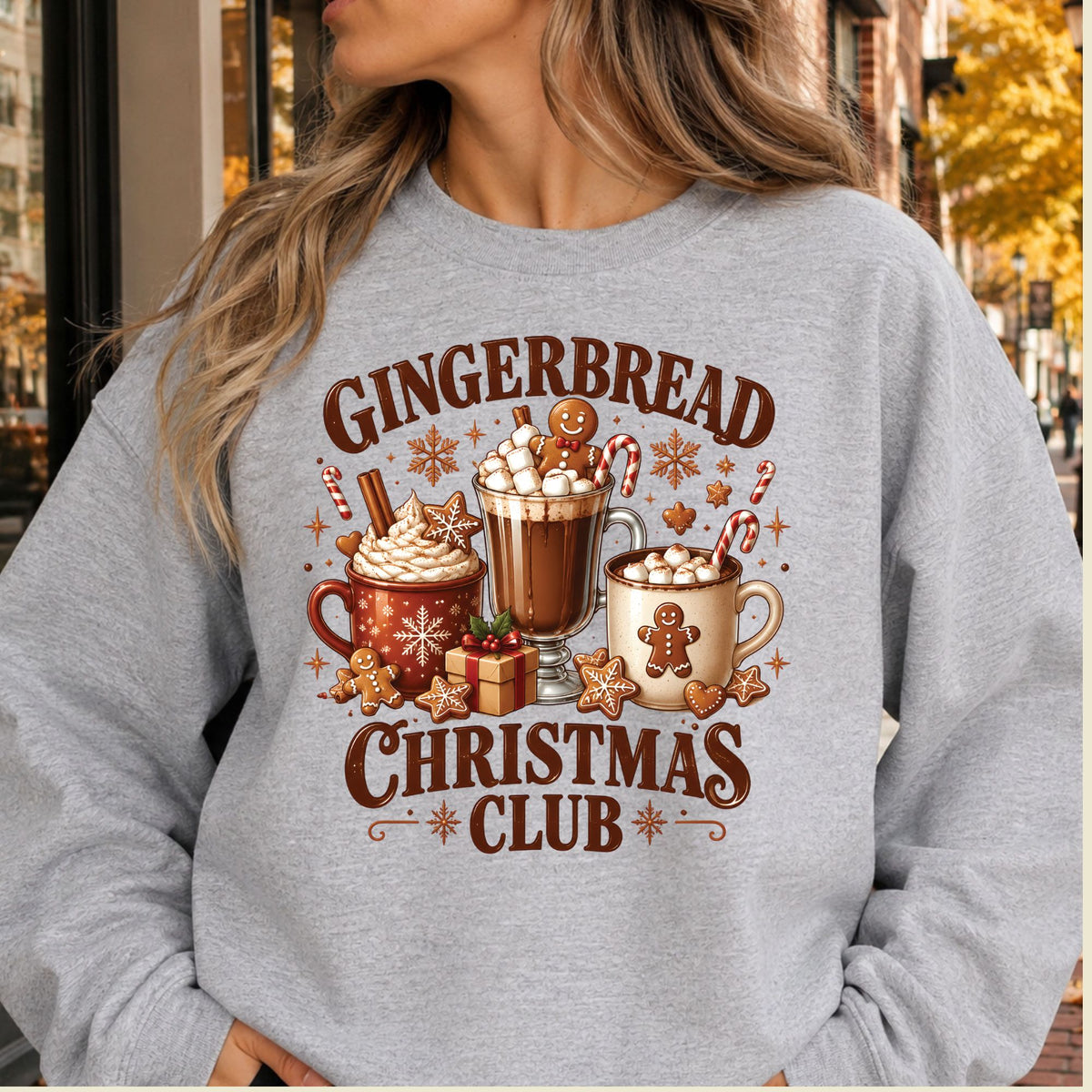 Gingerbread Christmas T-Shirt, Hot Cocoa and Cookies Holiday Tee, Festive Sweatshirt