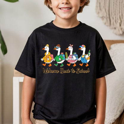 Back To School Shirt Welcome Back To School Silly Goose Kids Tees First Day Of School Gift For Youth Kindergarten Student Shirts