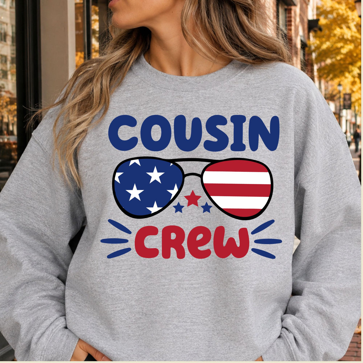Cousin Crew T-Shirt, Patriotic USA Sunglasses Tee for Toddler and Kids