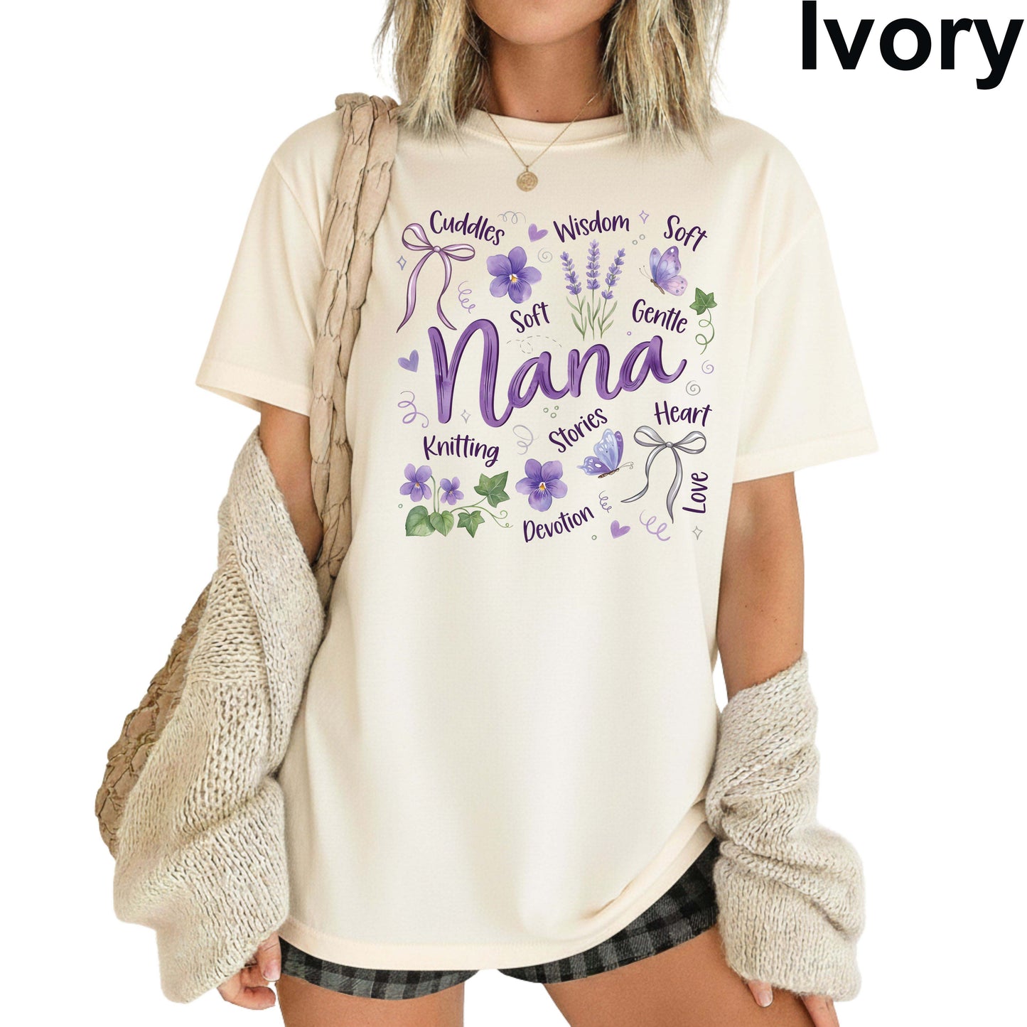 Mom Comfort Colors T Shirt Nana Grandma Tees Mothers Day Gift For Mama Grammy Shirts Great Grandma Apparel