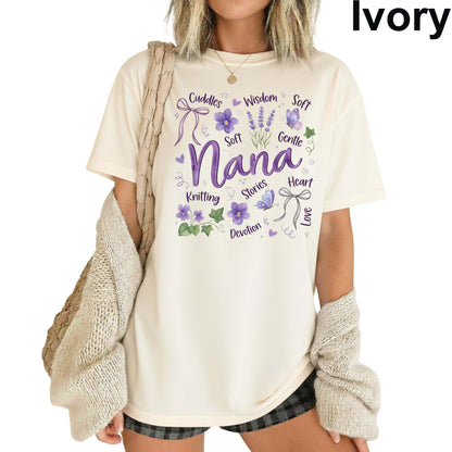 Mom Comfort Colors T Shirt Nana Grandma Tees Mothers Day Gift For Mama Grammy Shirts Great Grandma Apparel
