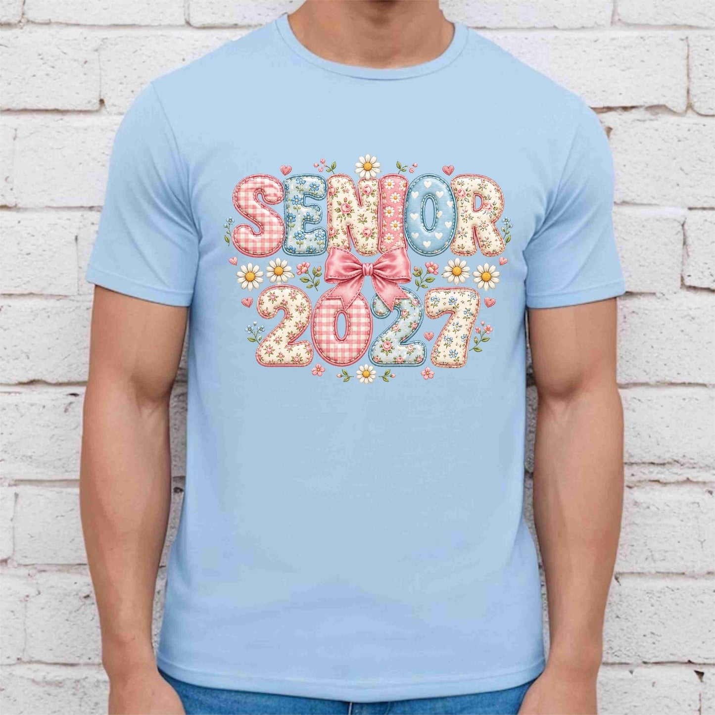 Senior 2027 DTF Gang Sheet Senior Sunrise Premade DTF Transfer Ready to Press Leopard Bow Graduation Heat Transfer For Shirts Trendy