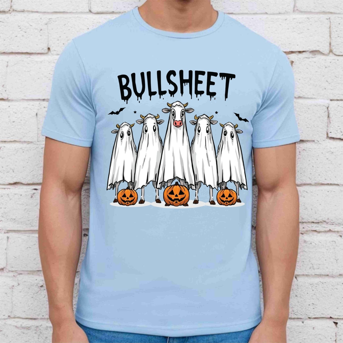 Halloween DTF Transfer Ready to Press Premade DTF Gang Sheet Spooky Ghost Cow Mooo I Mean Boo Funny Fall Heat Transfer For Shirts