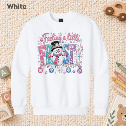 Feeling a Little Frosty T-Shirt, Cute Snowman Christmas Tee, Winter Holiday Sweatshirt