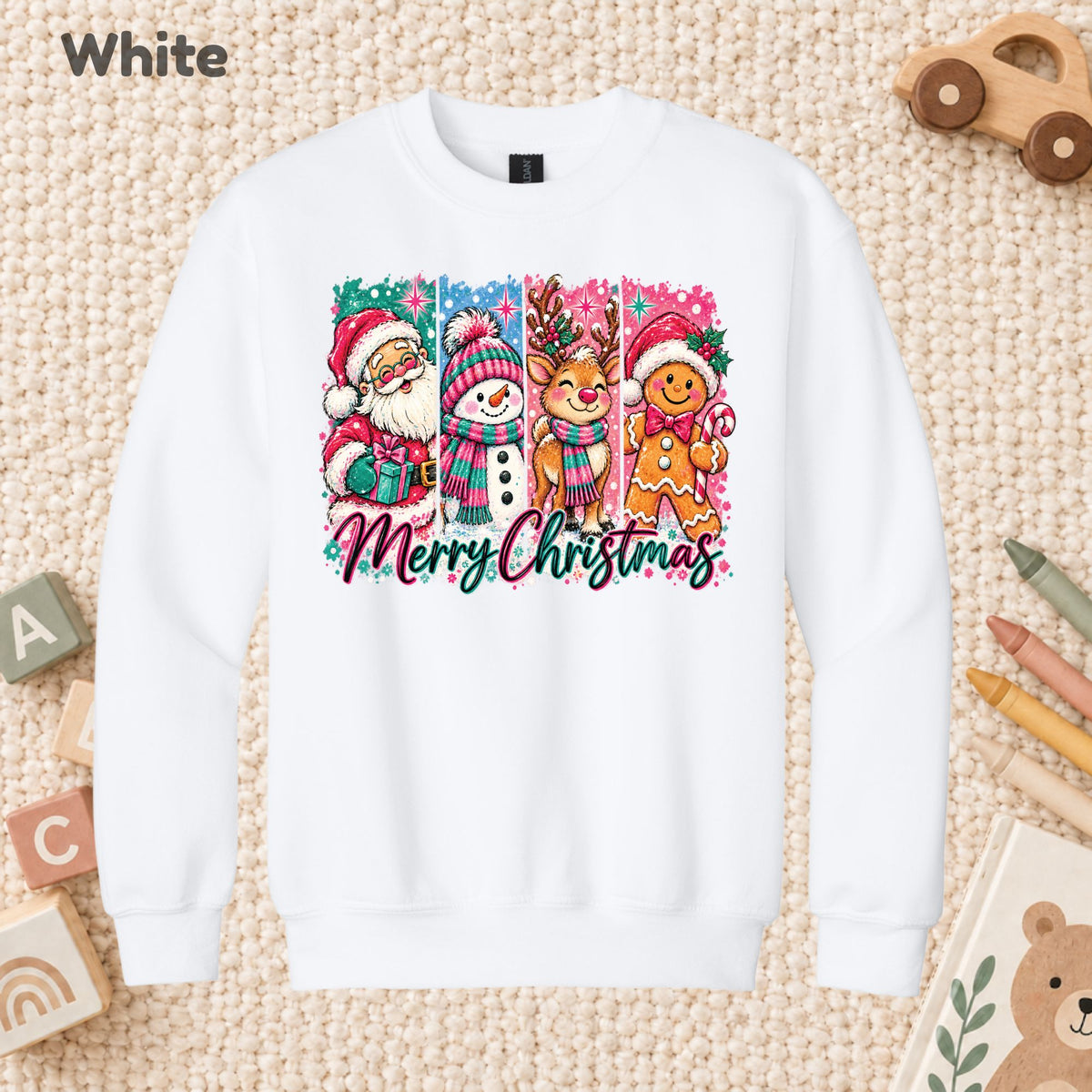Christmas Characters T-Shirt, Santa Snowman Reindeer Gingerbread Tee, Holiday Sweatshirt