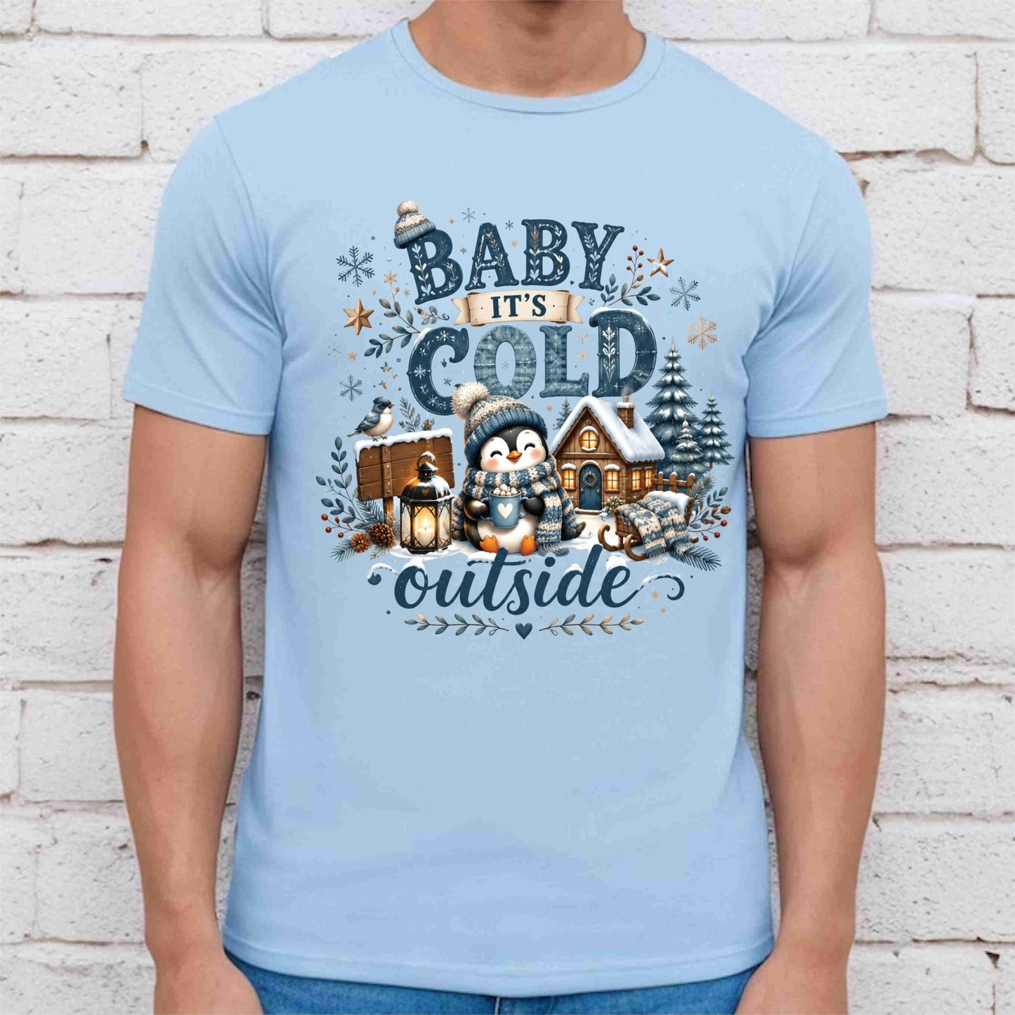 Winter DTF Transfer Ready to Press Premade DTF Gang Sheet Snowman Hot Cocoa Chilly Vibes Freezin Season Holiday Heat Transfer Shirts