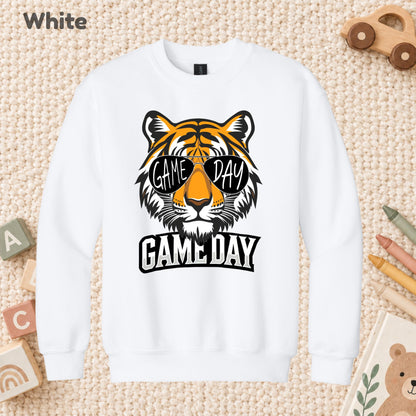 Game Day Tiger Mascot T-Shirt, Football Sports Sunglasses Team Spirit Tee for Toddler and Kids