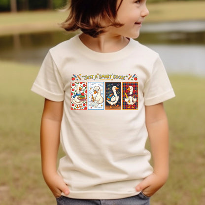 Just a Smart Goose Back to School Shirt Teacher Welcome Back School Tees Kids Back to School Funny Shirts
