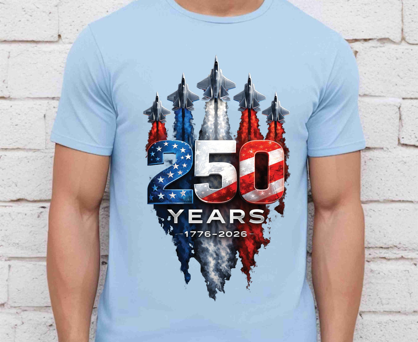USA 250 Years Patriotic Fighter Jets Shirt American Flag Aviation Freedom Celebration Tees Independence Anniversary United States Gift