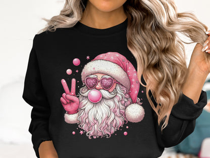 Santa Claus Fantasy Art Sweater with Heart Glasses