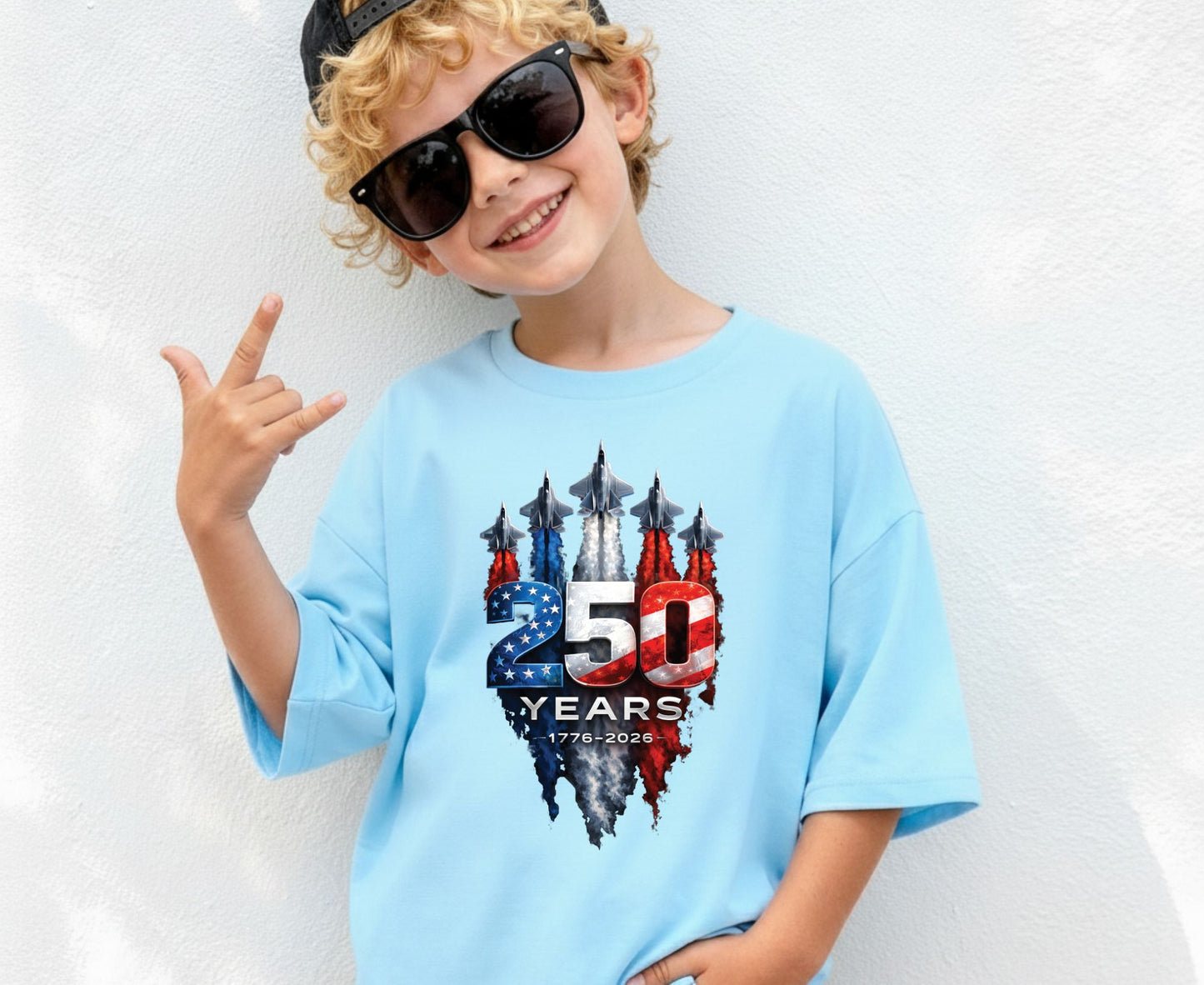 USA 250 Years Patriotic Fighter Jets Shirt American Flag Aviation Freedom Celebration Tees Independence Anniversary United States Gift