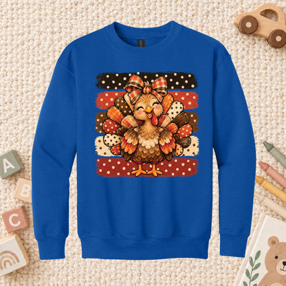 Cute Turkey Bow T-Shirt, Polka Dot Thanksgiving Tee, Striped Fall Sweatshirt