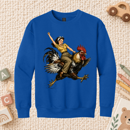 Vintage Woman Riding Rooster T-Shirt, Funny Country Farmhouse Chicken Graphic Tees
