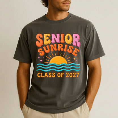 Senior 2027 DTF Gang Sheet Senior Sunrise Premade DTF Transfer Ready to Press Leopard Bow Graduation Heat Transfer For Shirts Trendy