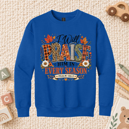 Praise Him Every Season T-Shirt, Psalm 145:2 Christian Thanksgiving Tee, Faith Sweatshirt
