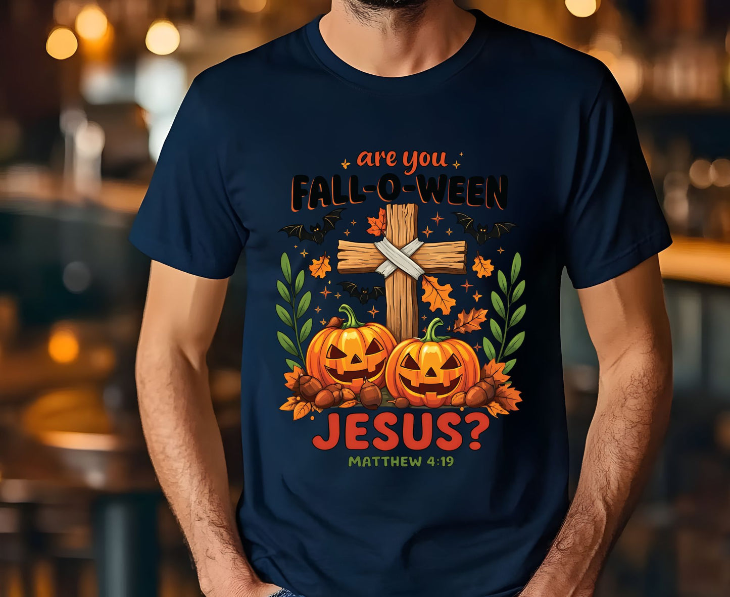 Are You Fall-O-Ween Jesus T Shirt Matthew 4:19 Christian Halloween Tee Adult Youth Toddler Baby Faith Fall Pumpkin Cross Autumn Shirt