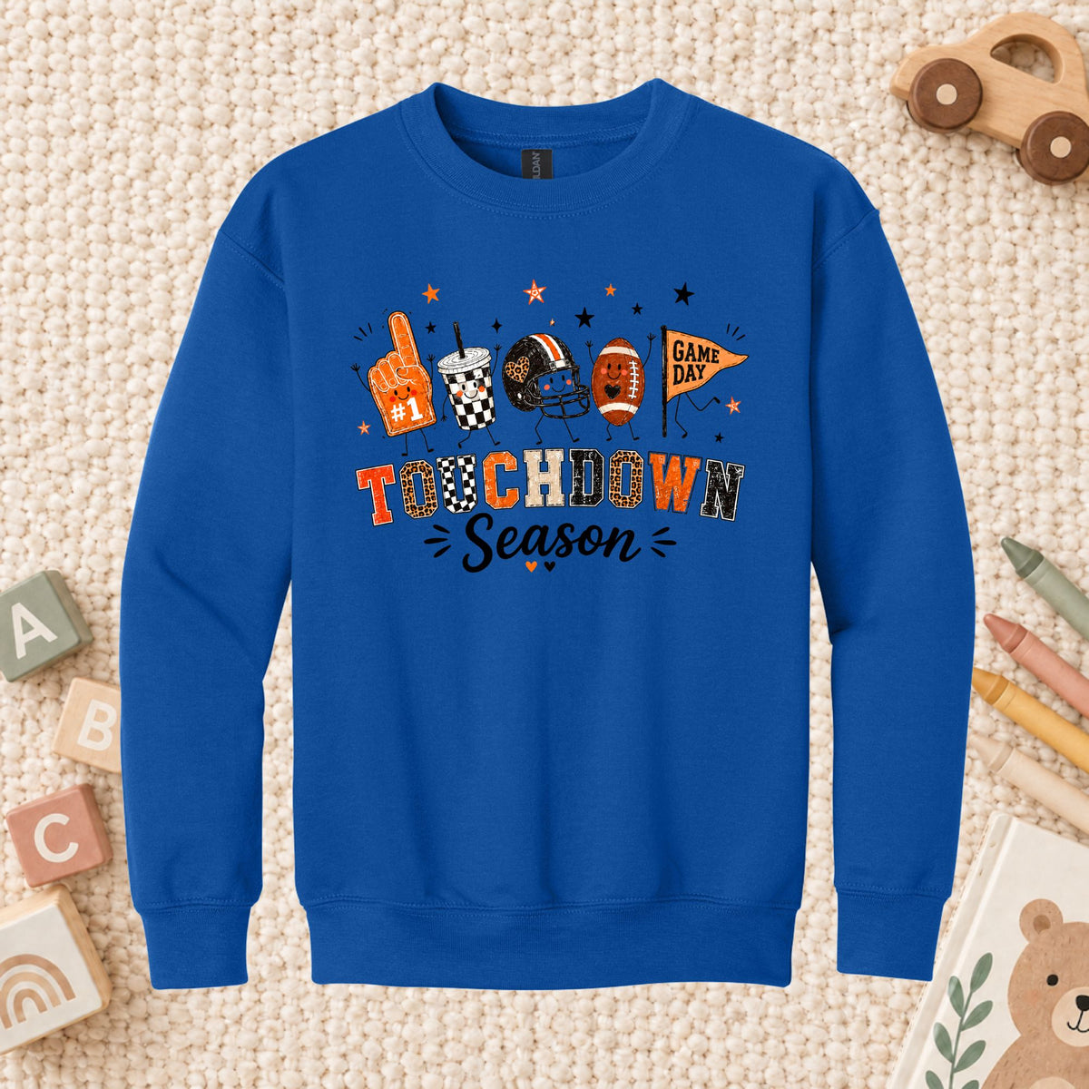 Touchdown Season Football T-Shirt, Game Day Fall Tee for Toddler and Kids