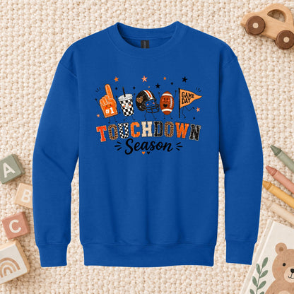 Touchdown Season Football T-Shirt, Game Day Fall Tee for Toddler and Kids