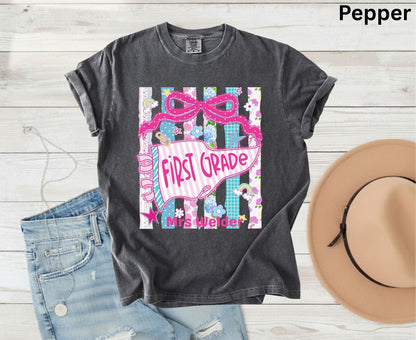 Comfort Colors® Personalized Back to School Shirt Custom Teacher Grade Tees Pre K Kinder 1st 2nd 3rd 4th 5th Grade T Shirt For Men Women Kids
