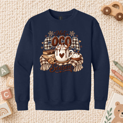 Hot Cocoa Season T-Shirt, Books and Cookies Christmas Tee, Cozy Winter Sweatshirt