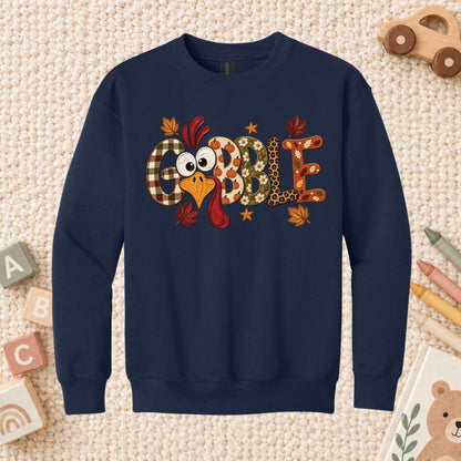 Gobble Turkey T-Shirt, Plaid Leopard Thanksgiving Tee, Funny Fall Sweatshirt