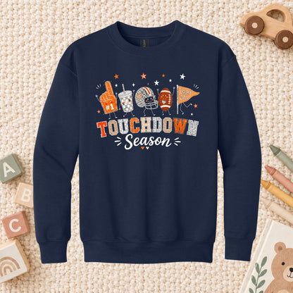Touchdown Season Football T-Shirt, Game Day Fall Tee for Toddler and Kids