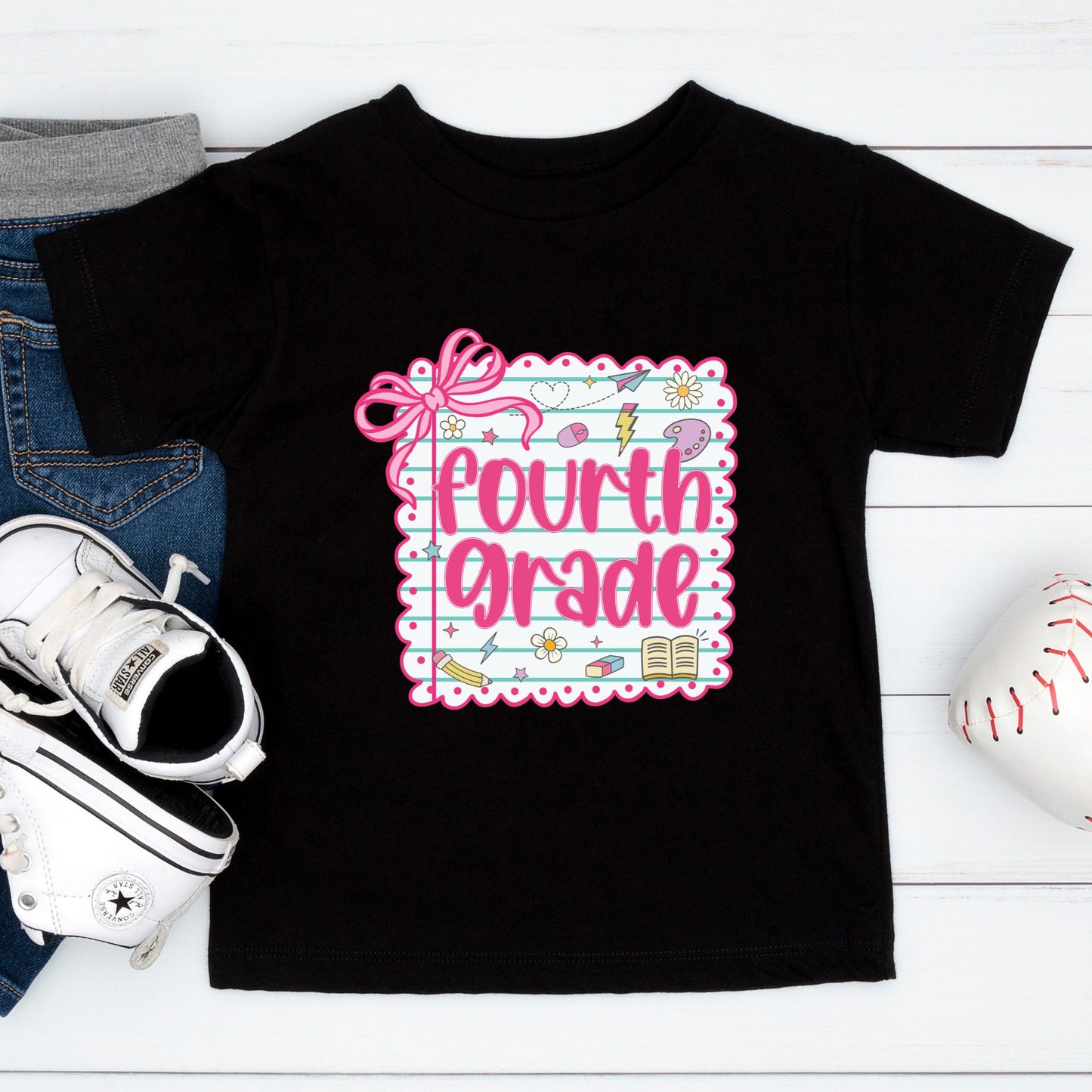 Preppy Back to School Grade Shirt Kinderarten Pre-K First Grade Second Grade Third Grade Fourth Grade Fifth Grade Kids Teacher School Tees