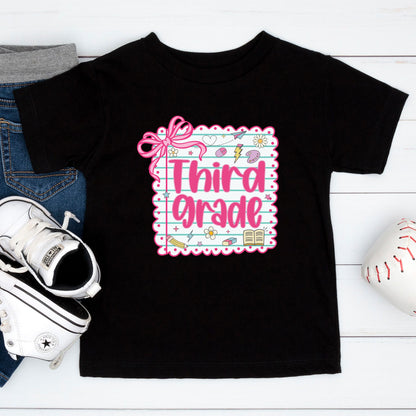 Preppy Back to School Grade Shirt Kinderarten Pre-K First Grade Second Grade Third Grade Fourth Grade Fifth Grade Kids Teacher School Tees