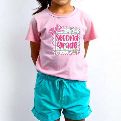 Preppy Back to School Grade Shirt Kinderarten Pre-K First Grade Second Grade Third Grade Fourth Grade Fifth Grade Kids Teacher School Tees