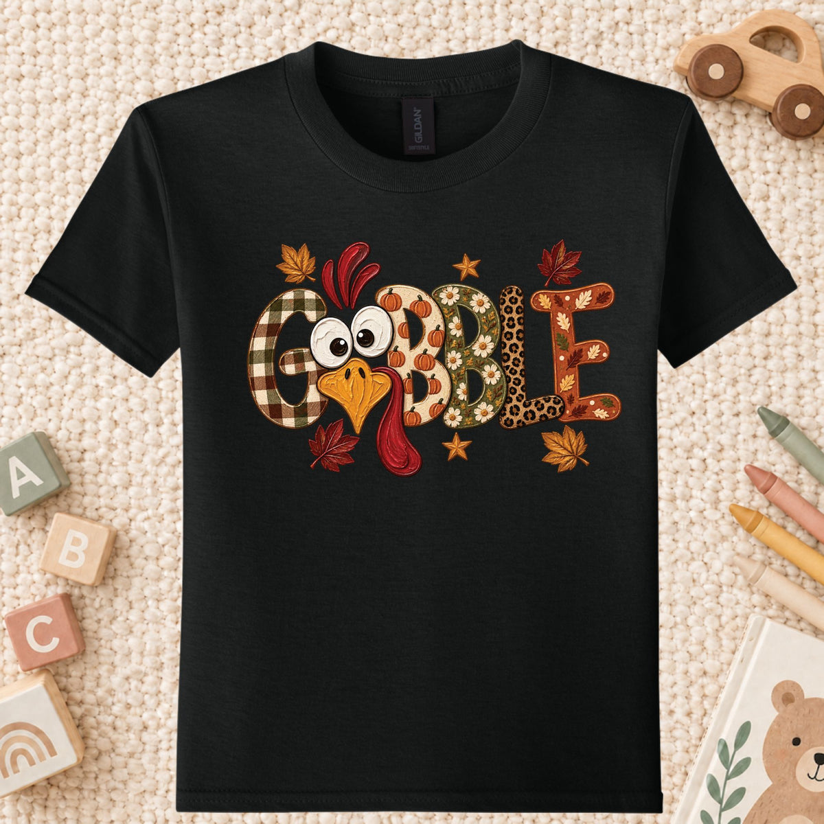 Gobble Turkey T-Shirt, Plaid Leopard Thanksgiving Tee, Funny Fall Sweatshirt