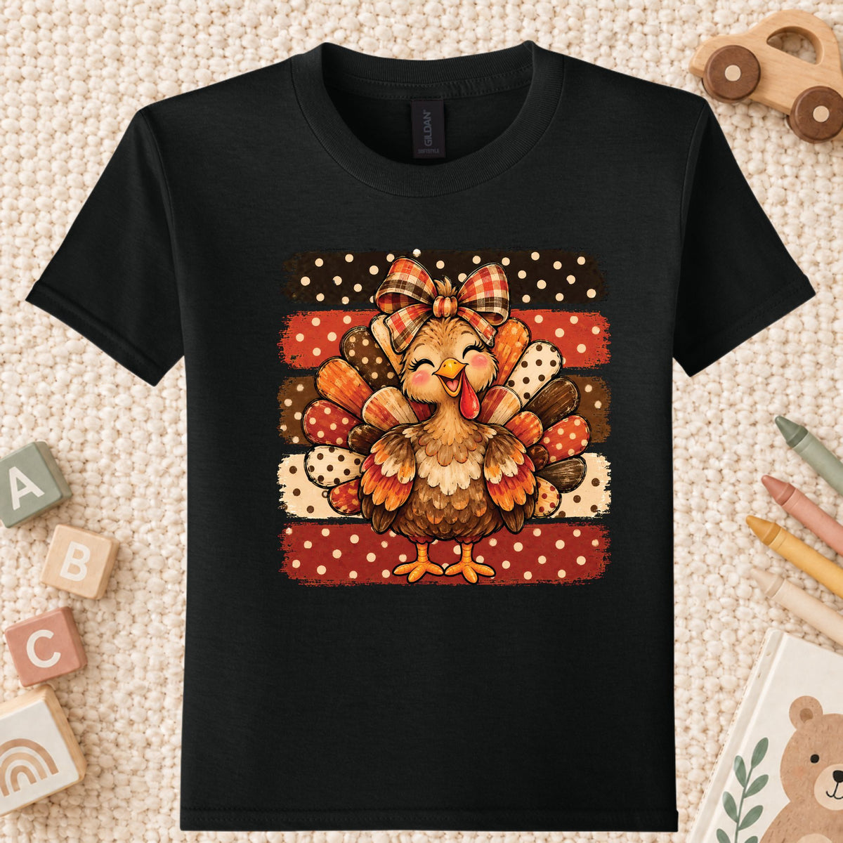 Cute Turkey Bow T-Shirt, Polka Dot Thanksgiving Tee, Striped Fall Sweatshirt