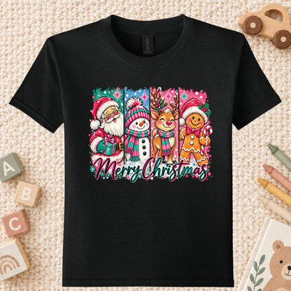 Christmas Characters T-Shirt, Santa Snowman Reindeer Gingerbread Tee, Holiday Sweatshirt