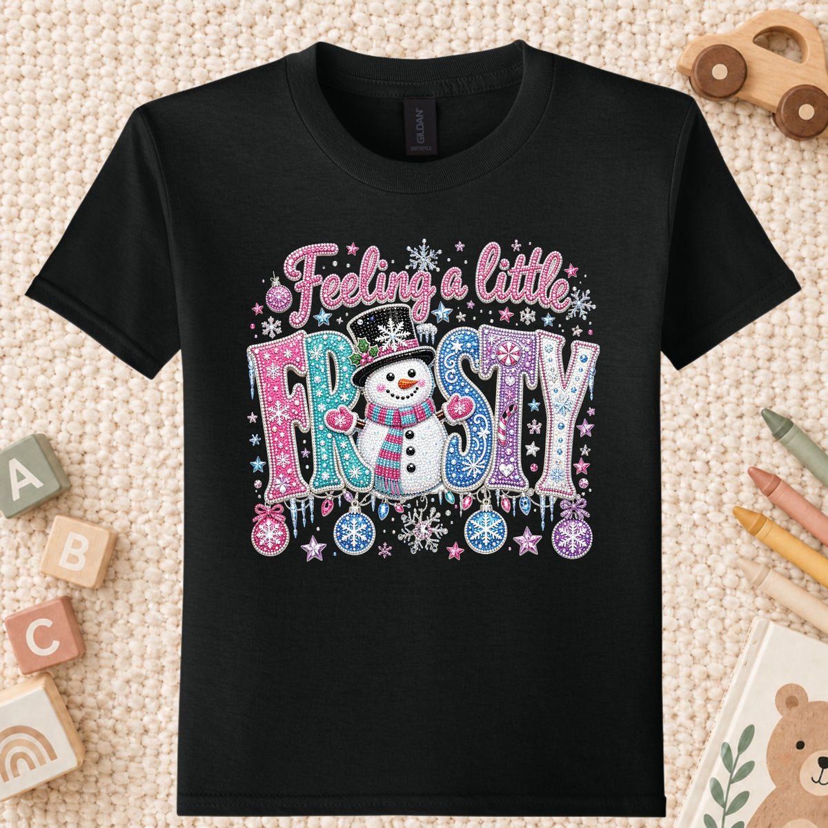 Feeling a Little Frosty T-Shirt, Cute Snowman Christmas Tee, Winter Holiday Sweatshirt