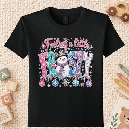 Feeling a Little Frosty T-Shirt, Cute Snowman Christmas Tee, Winter Holiday Sweatshirt
