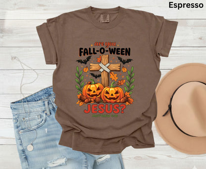 Are You Fall-O-Ween Jesus T Shirt Matthew 4:19 Christian Halloween Tee Adult Youth Toddler Baby Faith Fall Pumpkin Cross Autumn Shirt