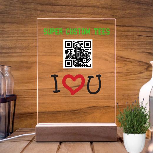 Custom Acrylic Plaque Photo Stand with LED Night Light