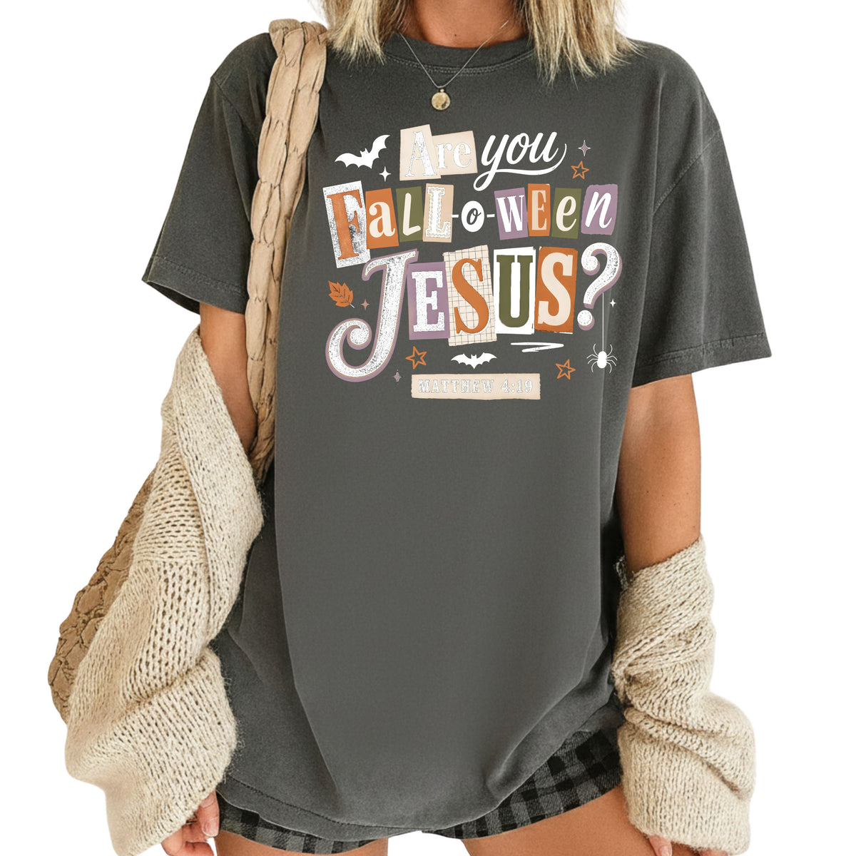 Are You Falloween Jesus Christian Halloween T-Shirt, Matthew 4:19 Ransom Note Tee