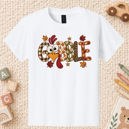 Gobble Turkey T-Shirt, Plaid Leopard Thanksgiving Tee, Funny Fall Sweatshirt