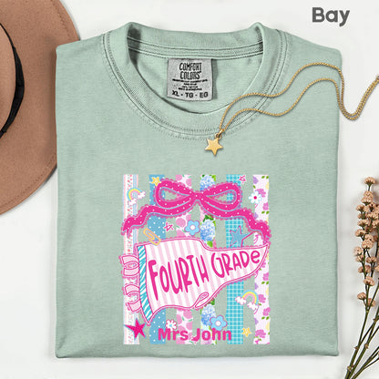 Comfort Colors® Personalized Back to School Shirt Custom Teacher Grade Tees Pre K Kinder 1st 2nd 3rd 4th 5th Grade T Shirt For Men Women Kids