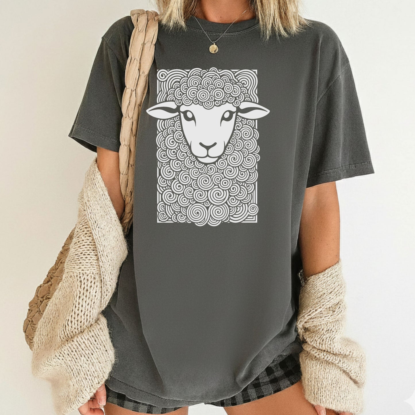 Cute Sheep Swirls Comfort Colors T Shirt