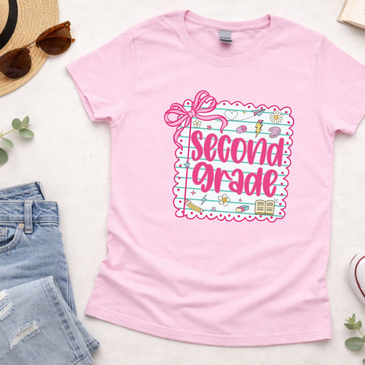Preppy Back to School Grade Shirt Kinderarten Pre-K First Grade Second Grade Third Grade Fourth Grade Fifth Grade Kids Teacher School Tees