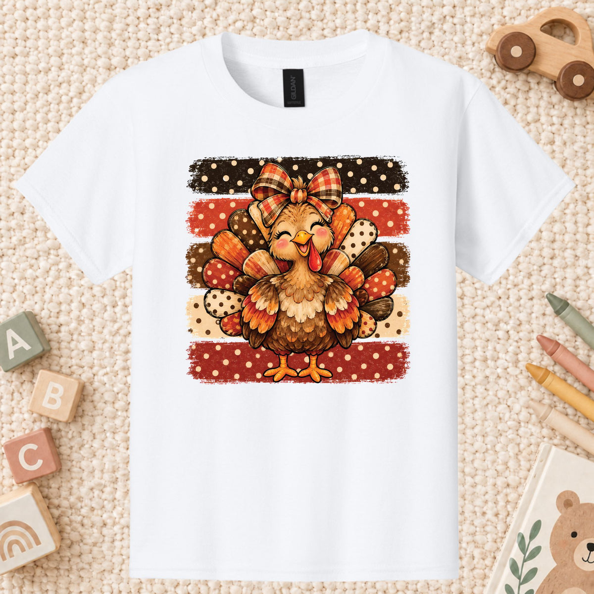 Cute Turkey Bow T-Shirt, Polka Dot Thanksgiving Tee, Striped Fall Sweatshirt