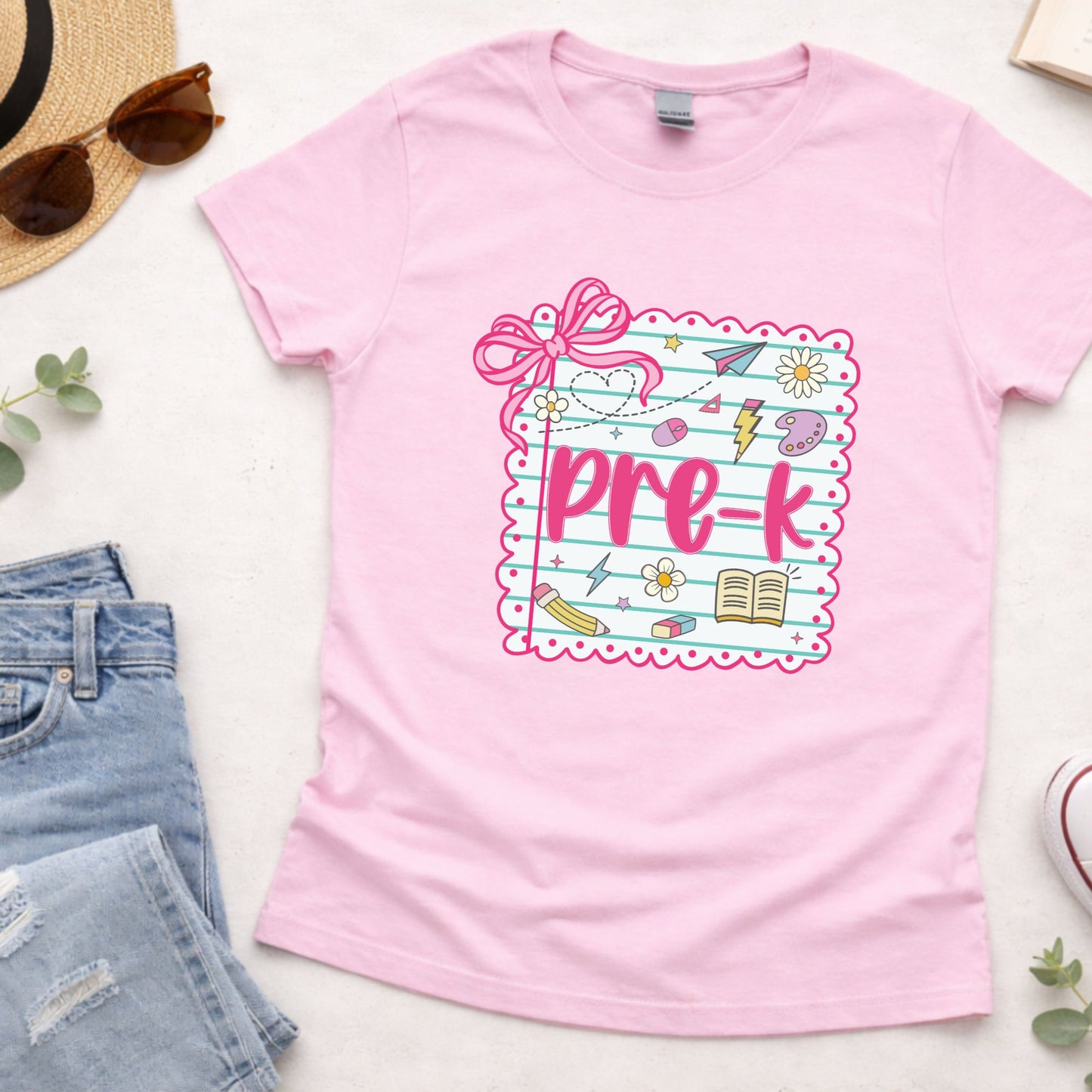 Preppy Back to School Grade Shirt Kinderarten Pre-K First Grade Second Grade Third Grade Fourth Grade Fifth Grade Kids Teacher School Tees
