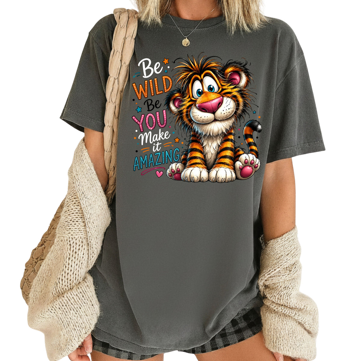 Be Wild Be You Tiger Baby T-Shirt, Cute Inspirational Kids Tee