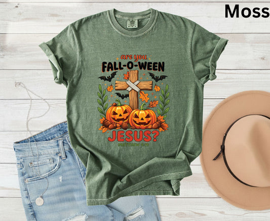 Are You Fall-O-Ween Jesus T Shirt Matthew 4:19 Christian Halloween Tee Adult Youth Toddler Baby Faith Fall Pumpkin Cross Autumn Shirt
